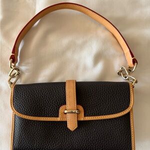 Dooney & Bourke Black and Tan Leather Clutch